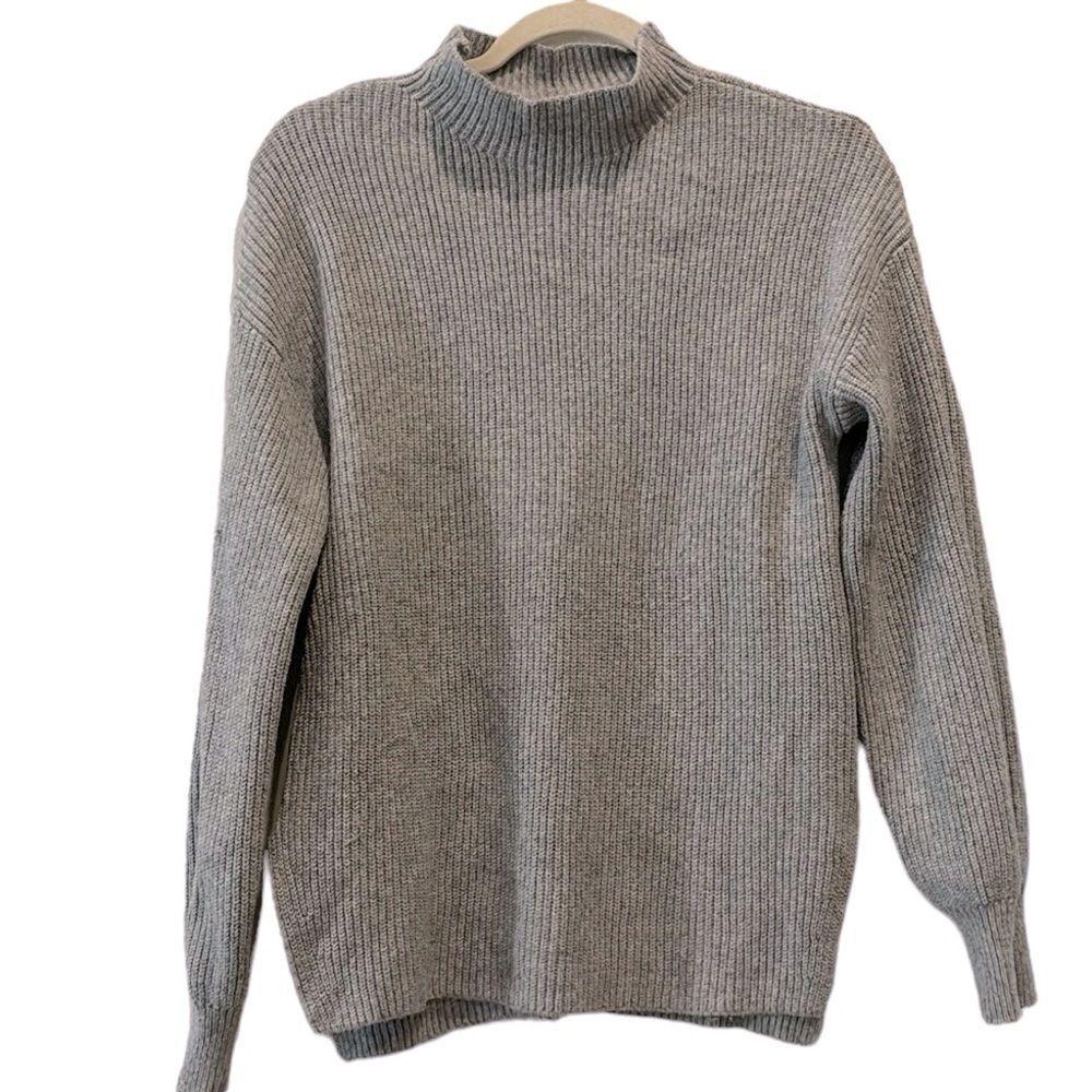 Gap Gray Ribbed Mock Neck XS Preppy Classic Sweater​​​​​